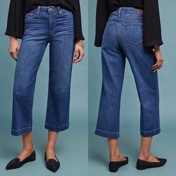 Paige Nellie Cropped Culotte Jeans in Linnea - Picture 1 of 7